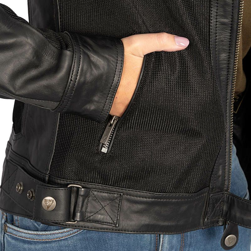 SAHARA LADY レディース レザーメッシュ バイクジャケット ブラック By City 5