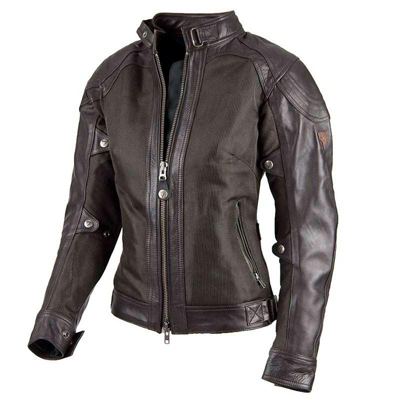 SAHARA LADY レディース レザーメッシュ バイクジャケット ブラウン By City