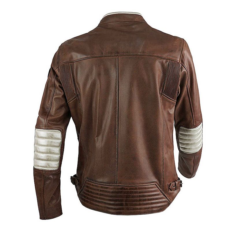 70S MAN パンチングレザー バイクジャケット ブラウン By City 2