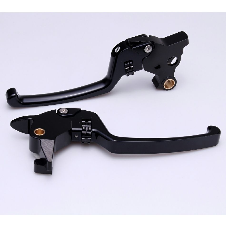  M8ソフテイル アルミ削り出し アジャスタブルレバーセット スタンダードタイプ (ブラック/ブラック) スピードラ1