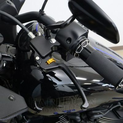 M8ソフテイル アルミ アジャスタブルレバーセット スタンダードタイプ (ブラック/ゴールド) スピードラ