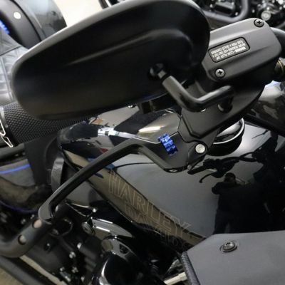 M8ソフテイル アルミ アジャスタブルレバーセット スタンダードタイプ (ブラック/ブルー) スピードラ