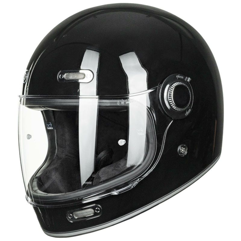 ILM Z503シリーズ レトロ フルフェイスヘルメット グロスブラック