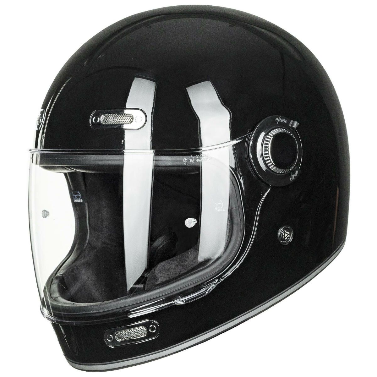 ILM Z503シリーズ レトロ フルフェイスヘルメット グロスブラック