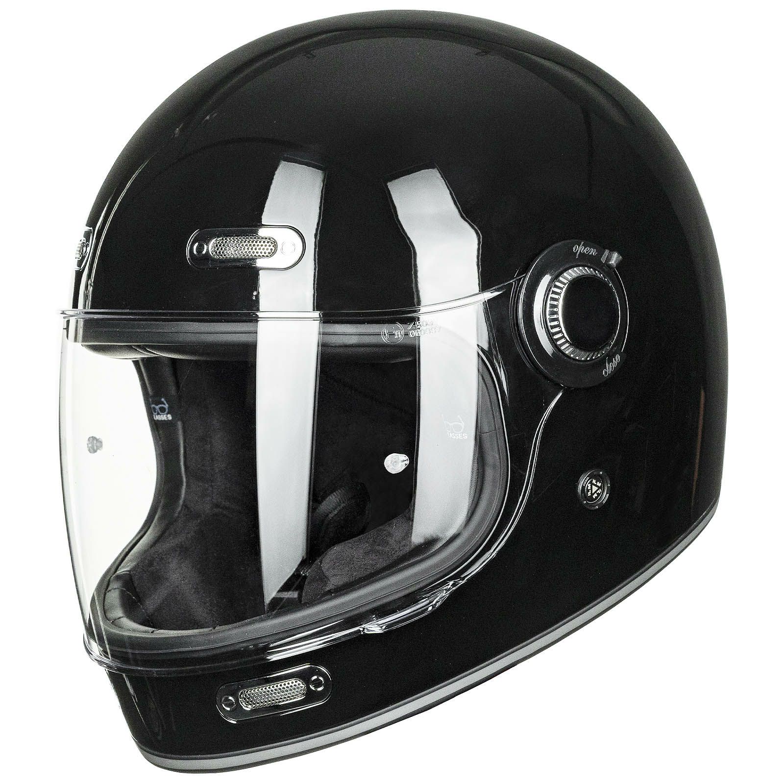 ILM Z503シリーズ レトロ フルフェイスヘルメット グロスブラック