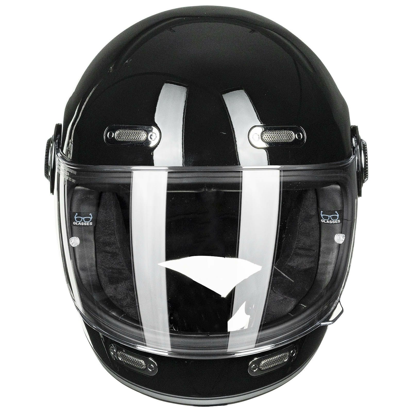 ILM Z503シリーズ レトロ フルフェイスヘルメット グロスブラック 2