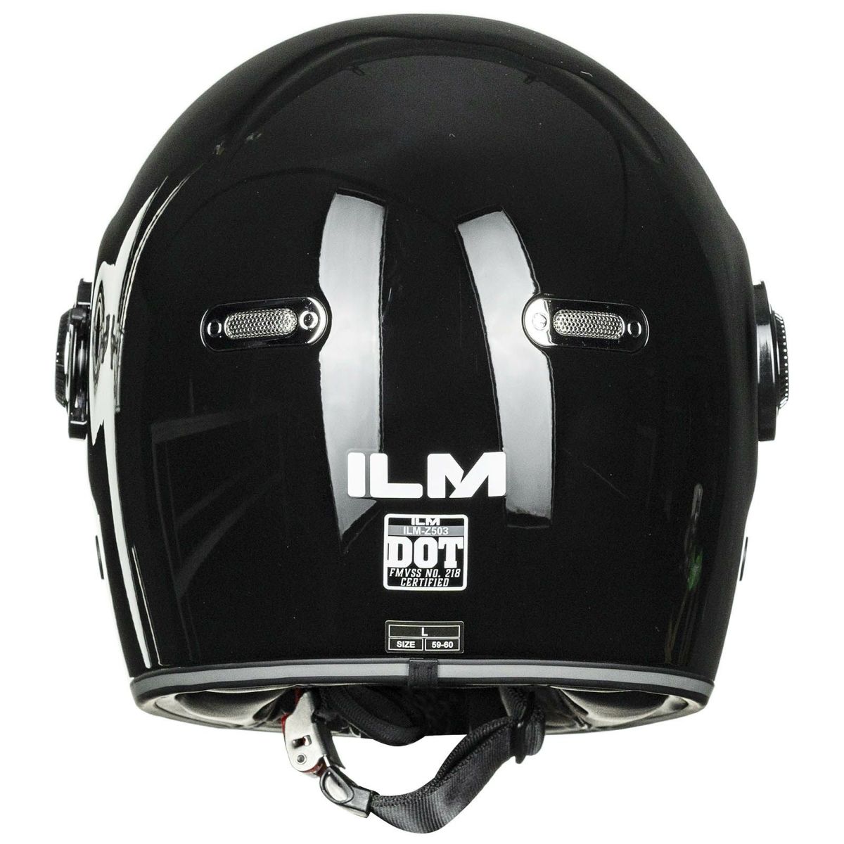 ILM Z503シリーズ レトロ フルフェイスヘルメット グロスブラック 5