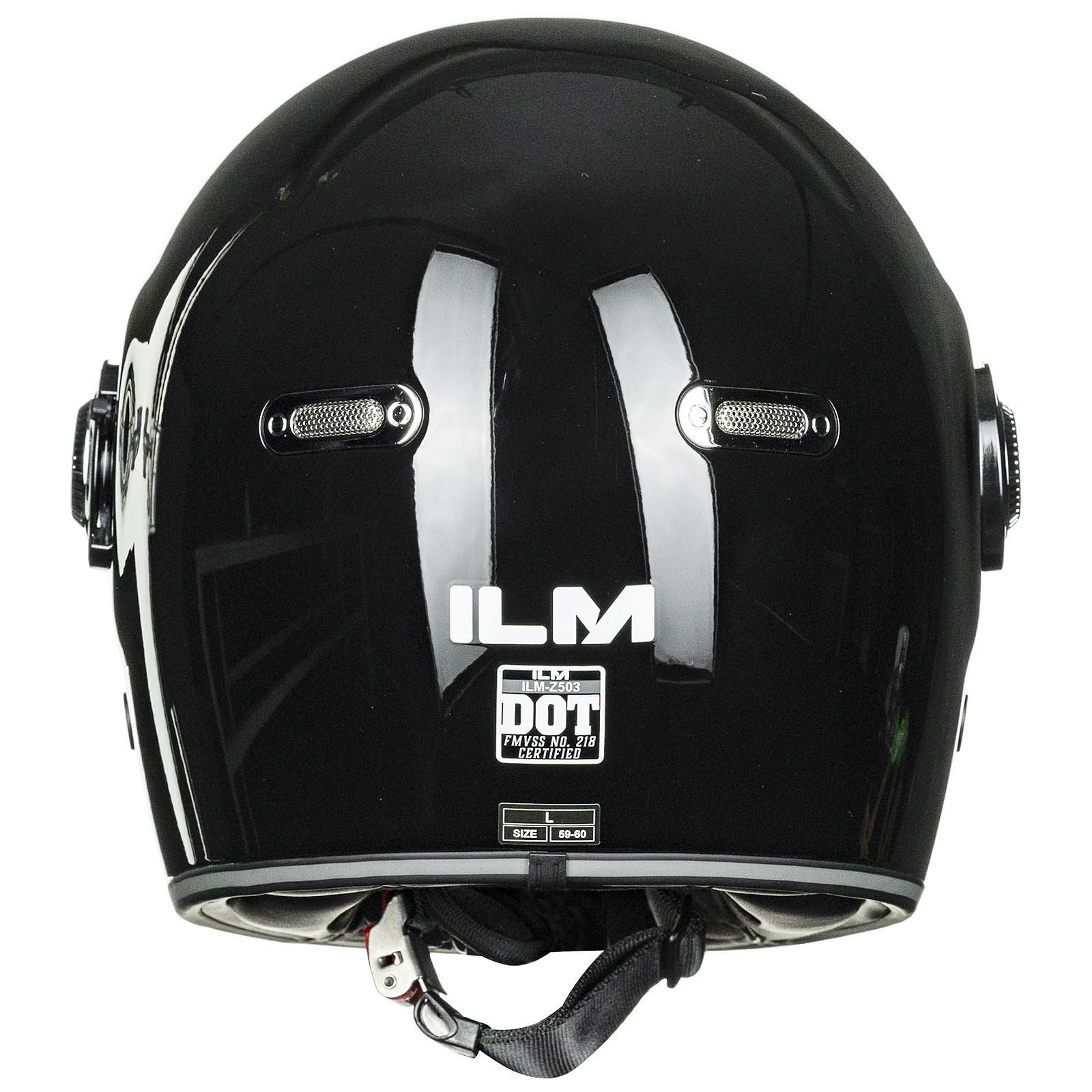 ILM Z503シリーズ レトロ フルフェイスヘルメット グロスブラック 5