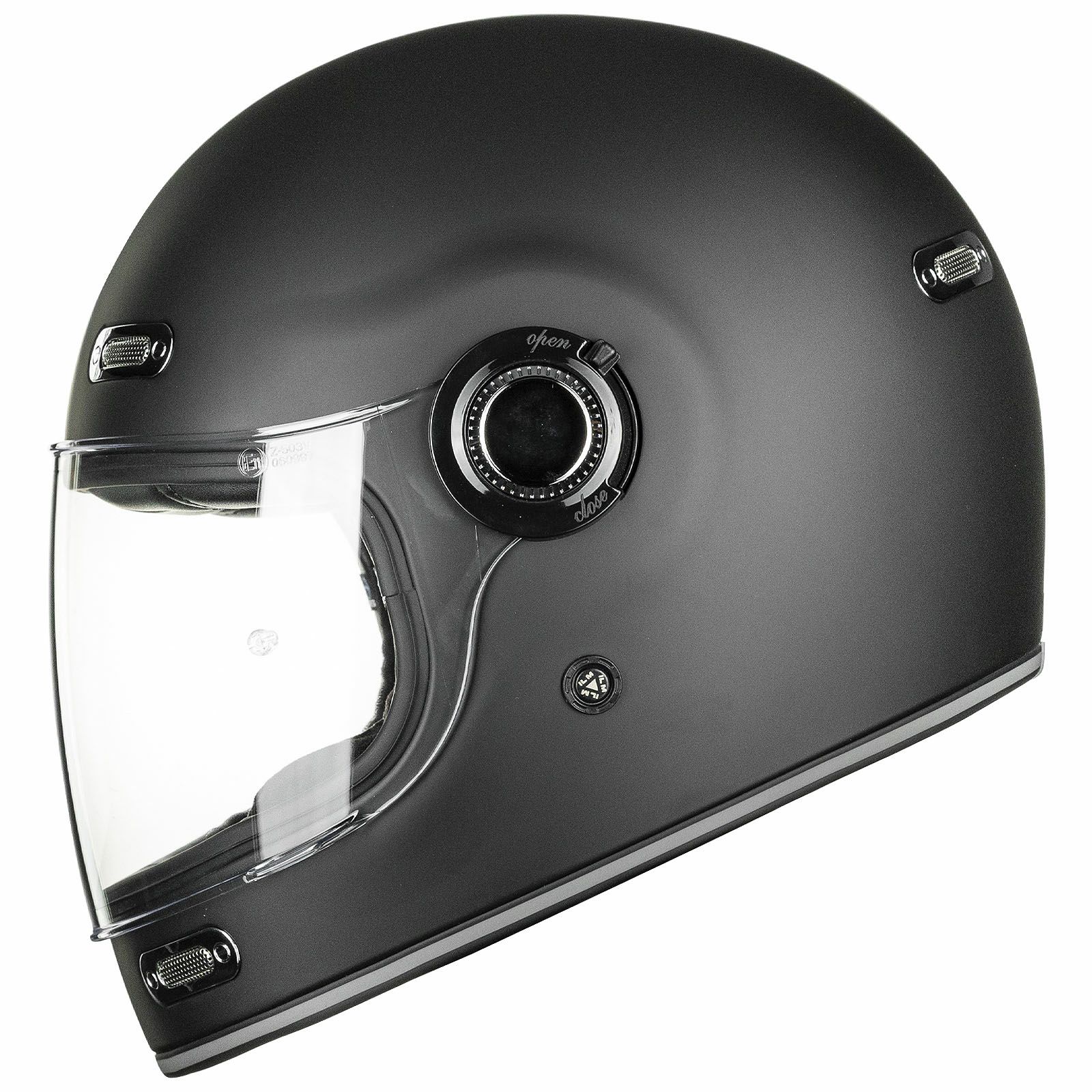 ILM Z503シリーズ レトロ フルフェイスヘルメット マットブラック 3