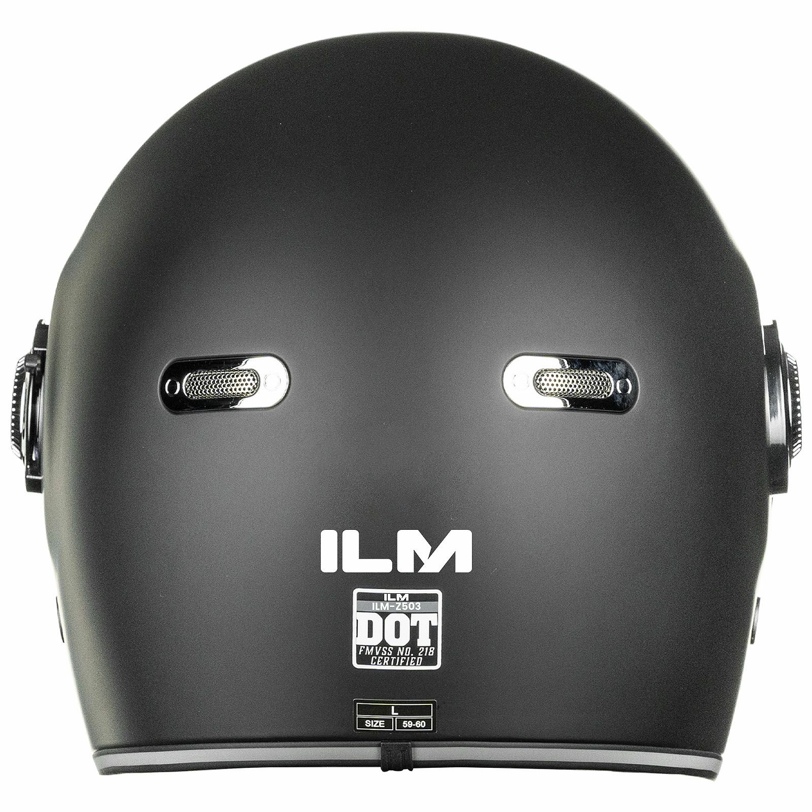 ILM Z503シリーズ レトロ フルフェイスヘルメット マットブラック 5