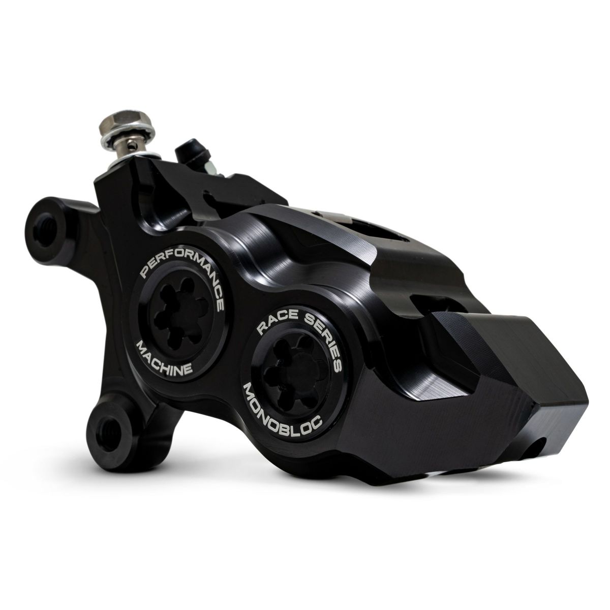 ツーリング、ソフテイル、Ｖロッド、スポーツスター レースシリーズ・モノブロック フロントブレーキキャリパー 11.8インチ/左用 (ブラック/ブラック)1