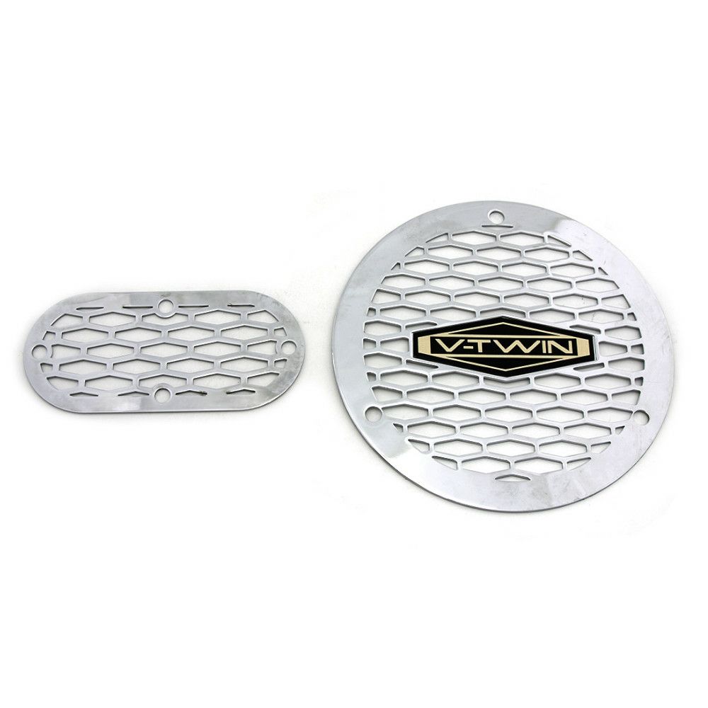 V-TWIN ベンテッド ダービーカバー&インスペクションカバーセット 1984～1998 ダイナ、ソフテイル、ツーリング