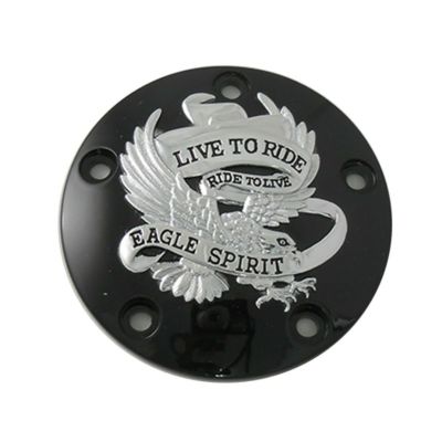 V-TWIN イーグルスピリット ダービーカバー　ブラックxクローム