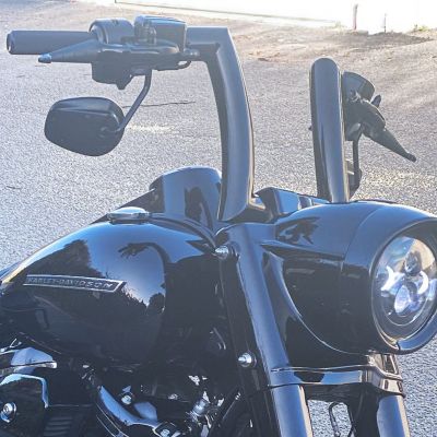 ハイボール 2インチ径 ハーレー ハンドルバー 12インチ (グロスブラック) バーレイバーズ