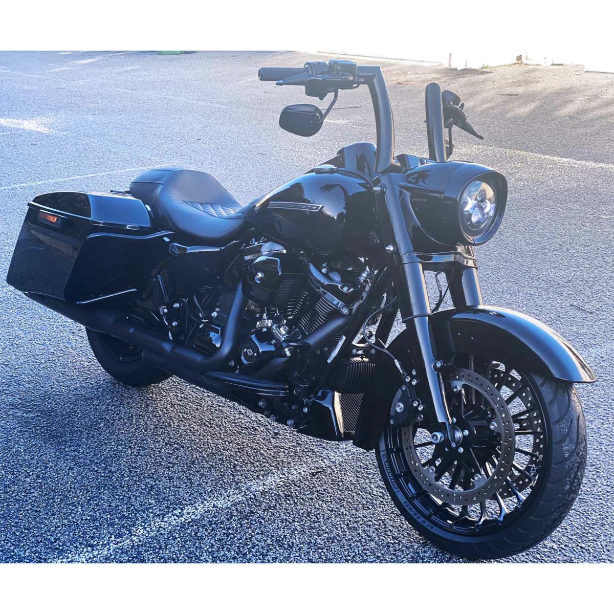 ハイボール 2インチ径 ハーレー ハンドルバー 12インチ (グロスブラック)3