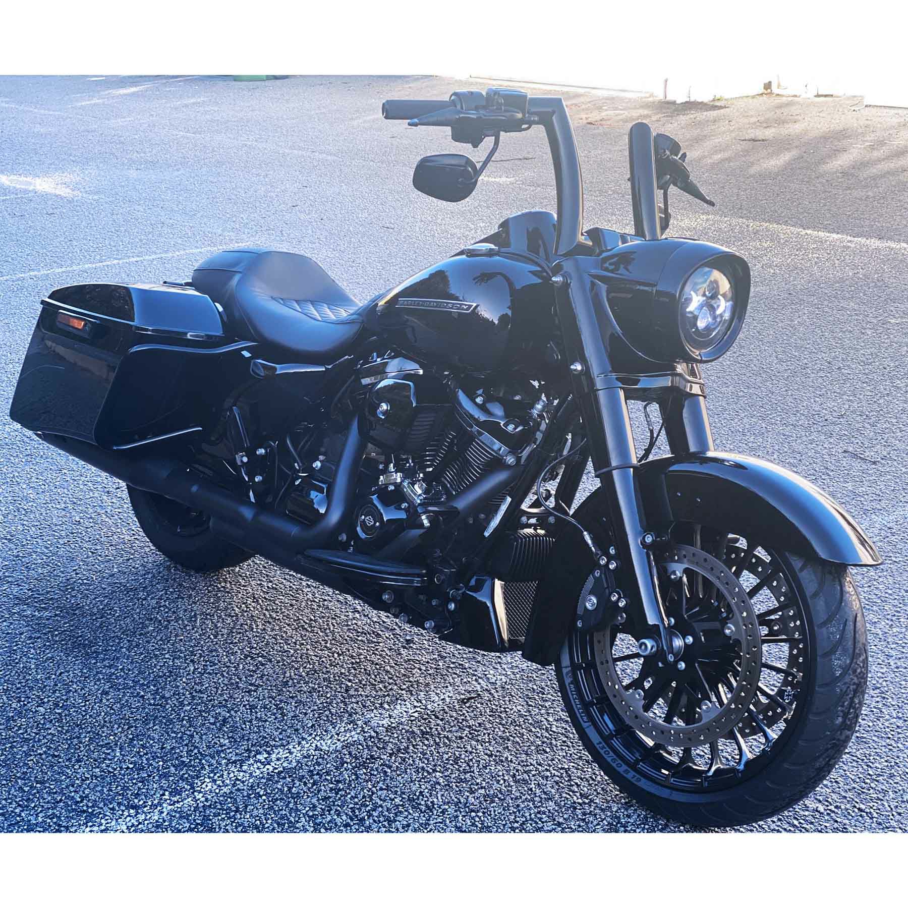 ハイボール 2インチ径 ハーレー ハンドルバー 12インチ (グロスブラック)3