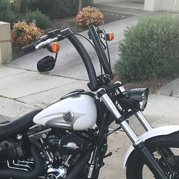 ハイボール 2インチ径 ハーレー ハンドルバー 16インチ (サテンブラック)