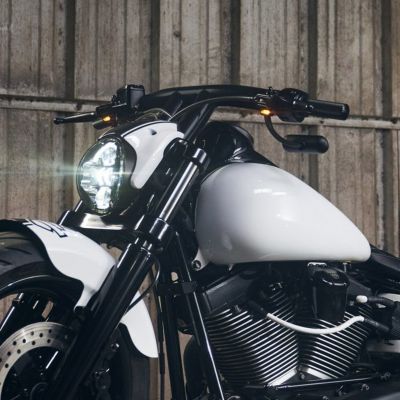 ストレートライズ 2インチ径 ハーレー Tバー 4インチ (サテンブラック) バーレイバーズ