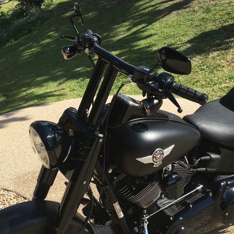 ストレートライズ 2インチ径 ハーレー Tバー 10インチ (グロスブラック)