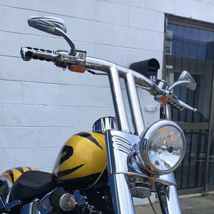 ストレートライズ 2インチ径 ハーレー Tバー 10インチ (ポリッシュ)