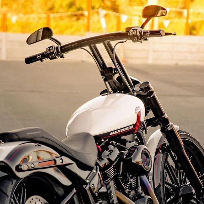 ストレートライズ 2インチ径 ハーレー Tバー 10インチ (ポリッシュ)2