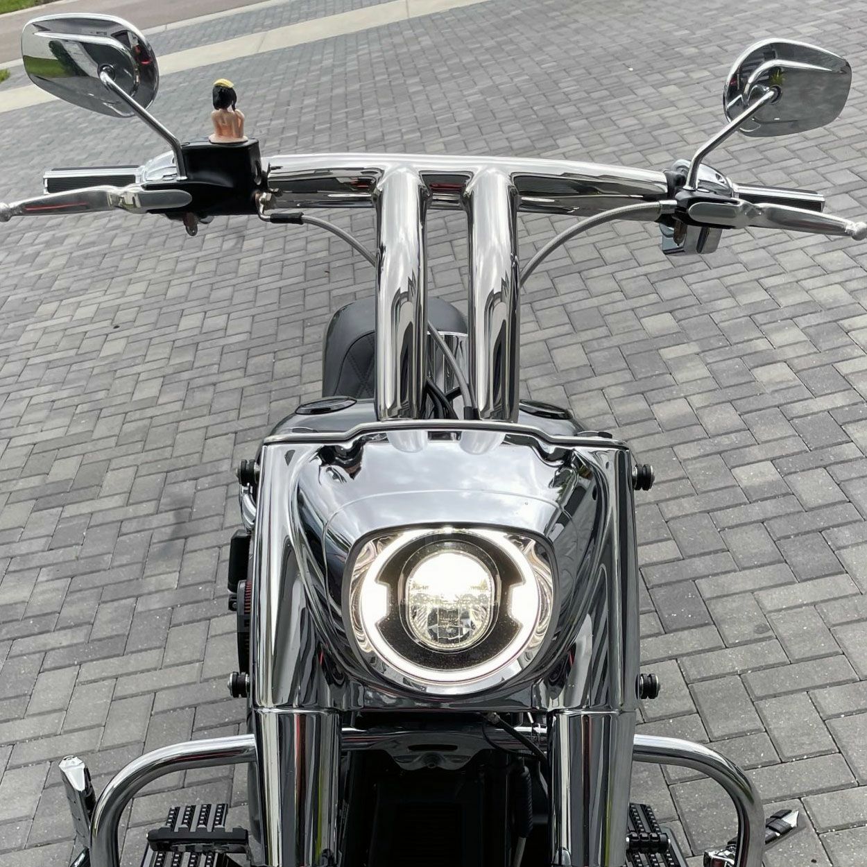 プルバックスタイル 2インチ径 ハーレー Tバー 10インチ (ポリッシュ)