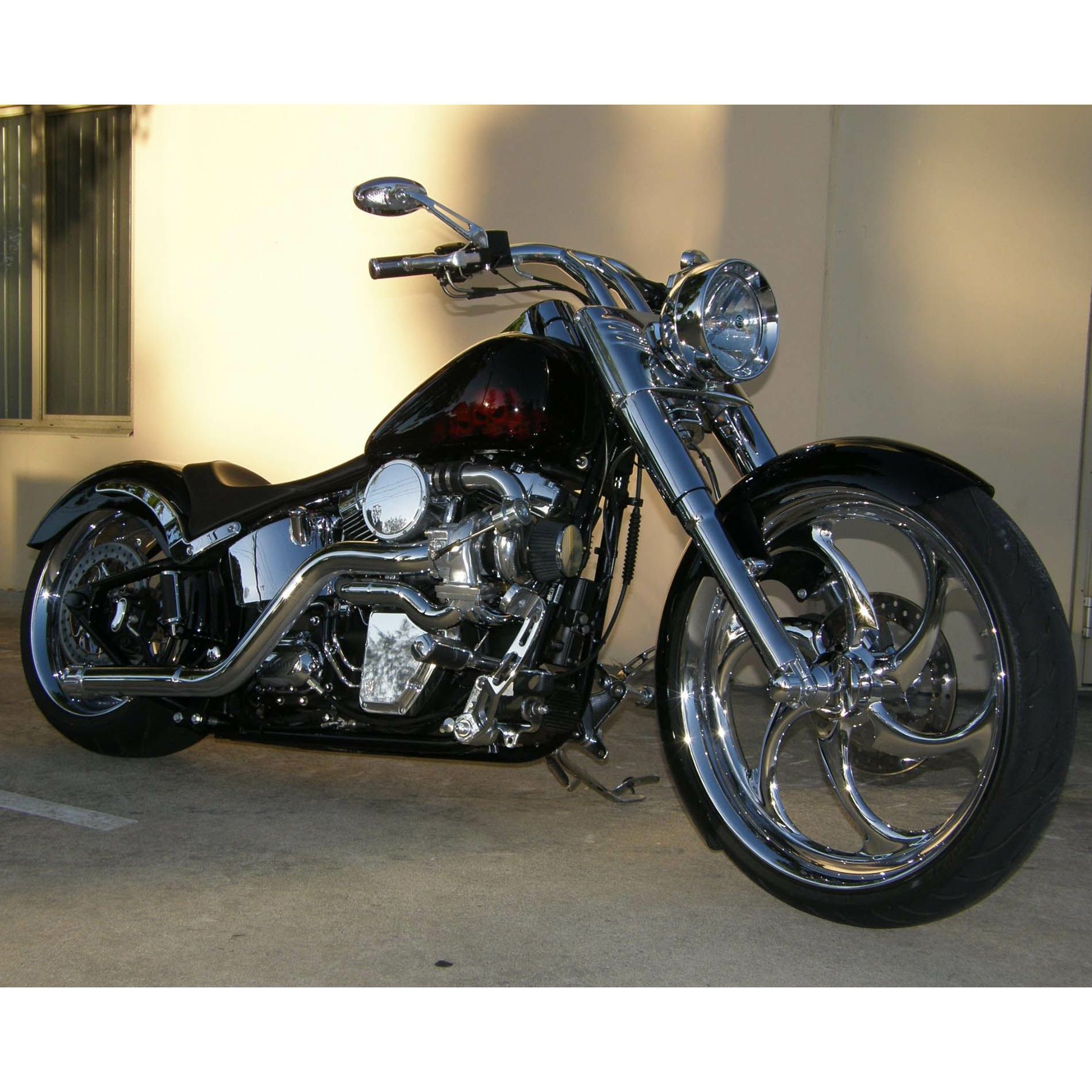 プルバックスタイル 2インチ径 ハーレー Tバー 8インチ (ポリッシュ)3