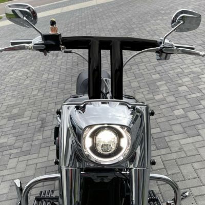 プルバックスタイル 2インチ径 ハーレー Tバー 10インチ (サテンブラック) バーレイバーズ