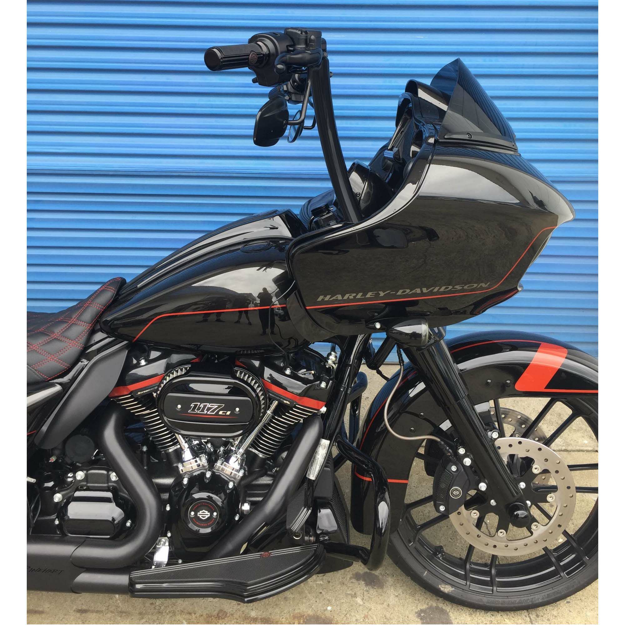 リバースハイボール 2インチ径 ハーレー ハンドルバー 18インチ (サテンブラック)1