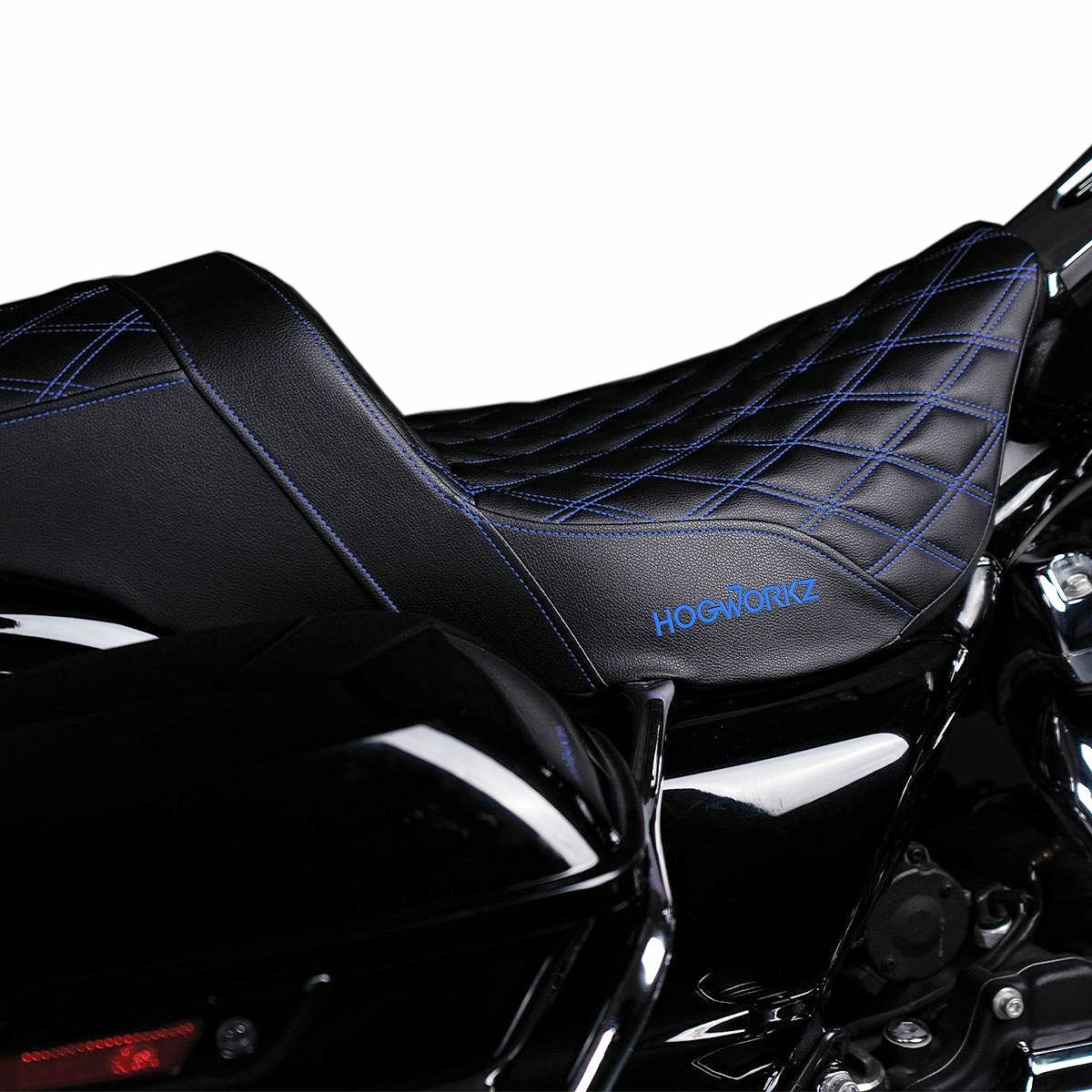 ハーレー ツーリングモデル RISE UP シート ダブルダイアモンド ブルーステッチ Hog Workz（ホグワークズ） 2