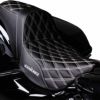 ハーレー ツーリングモデル RISE UP シート ダブルダイアモンド シルバーステッチ Hog Workz（ホグワークズ）