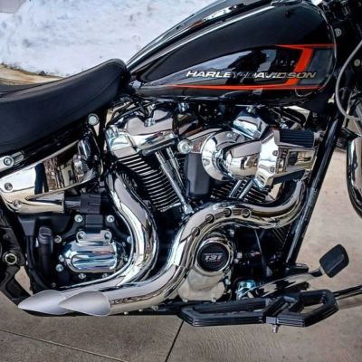 M8 ツーリング、ソフテイル、トライク カットバック フルエキゾーストマフラー (クローム/クローム) ブローパフォーマンスエキゾースト