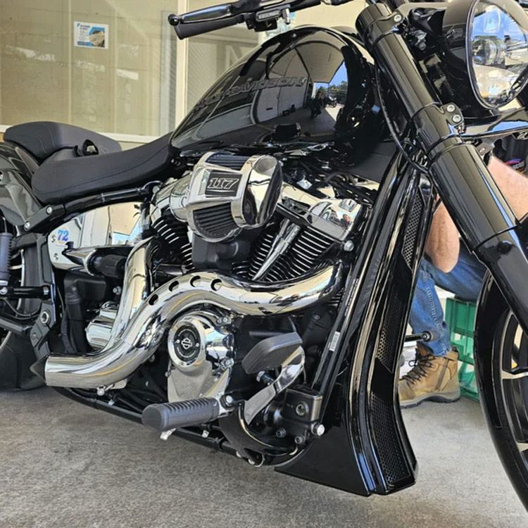  M8 ツーリング、ソフテイル、トライク カットバック フルエキゾーストマフラー (クローム/クローム)1