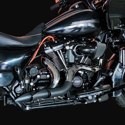 2017～2020 ツーリング、トライク カットバック フルエキゾーストマフラー (ブラック/クローム) ブローパフォーマンスエキゾースト