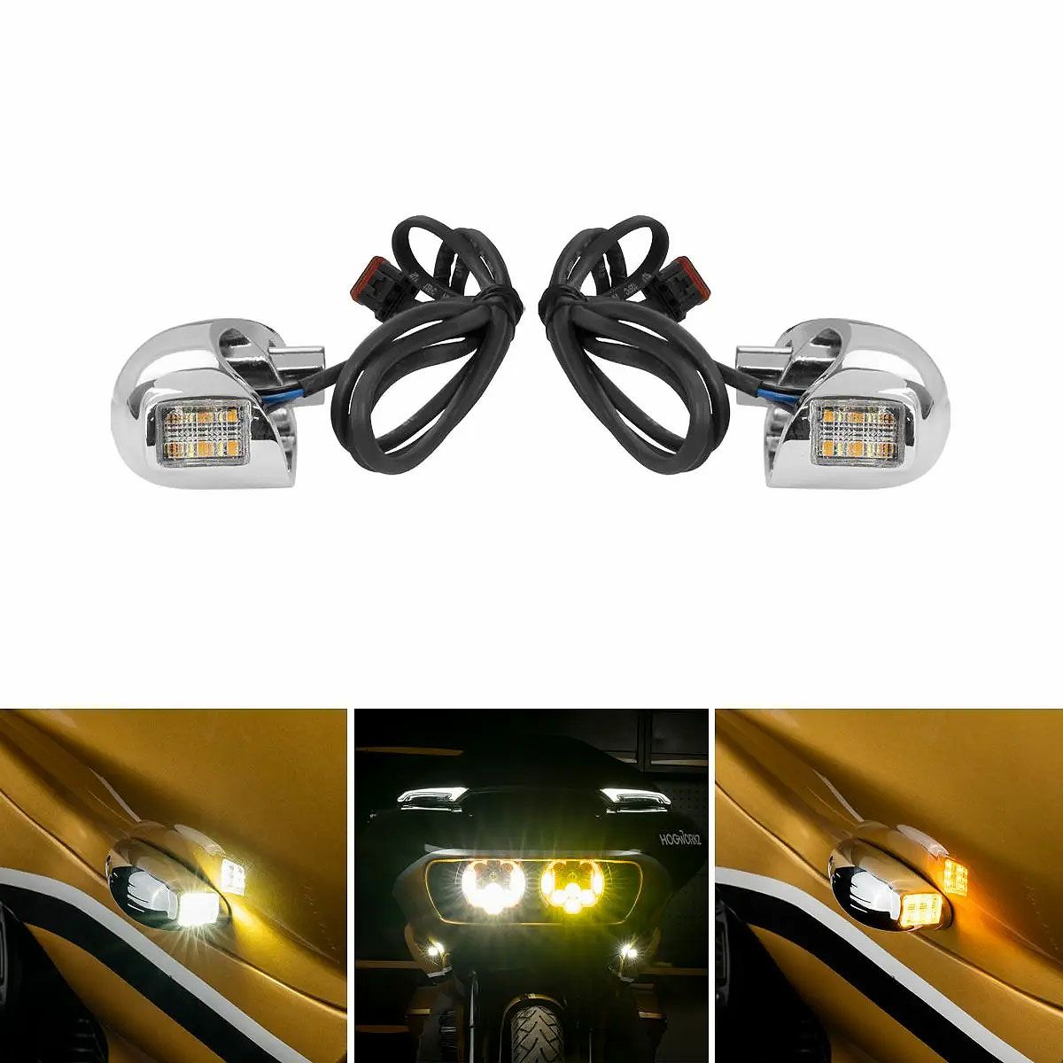2015以降 ロードグライド PODZ LEDウインカー クローム Hog Workz 