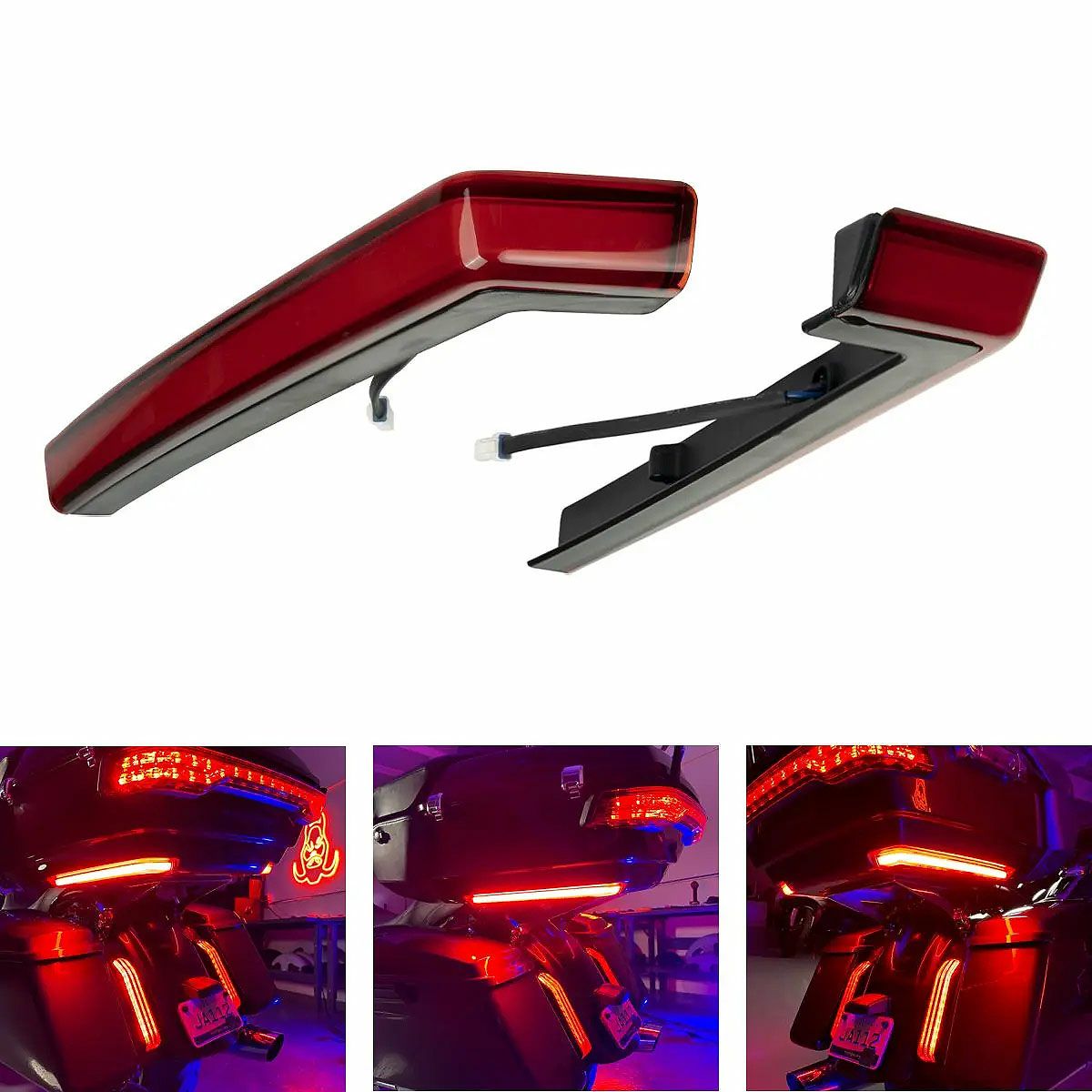 2014以降 ツーリンング ツアーパック LEDサイドマーカー レッド Hog Workz（ホグワークズ）