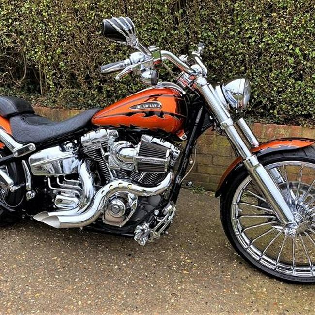 EVO/TC ソフテイル、ダイナ、ツーリング、トライク カットバック フルエキゾーストマフラー (クローム/クローム)15