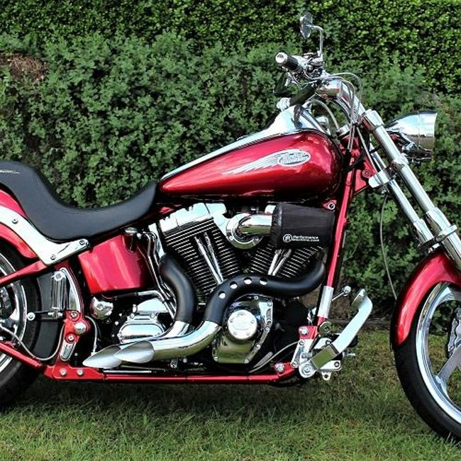 EVO/TC ソフテイル、ダイナ、ツーリング、トライク カットバック フルエキゾーストマフラー (クローム/ブラック)8