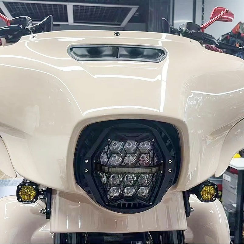 ハーレー ツーリング バケットLEDヘッドライト ブラック