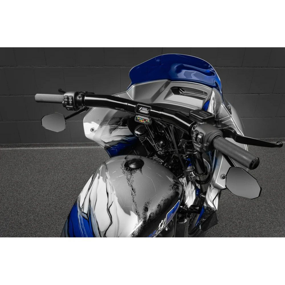 キラーカスタム バックセーバー 2インチ径 プルバックTハンドルバー デジタルメーター用 4インチ (グロスブラック)2