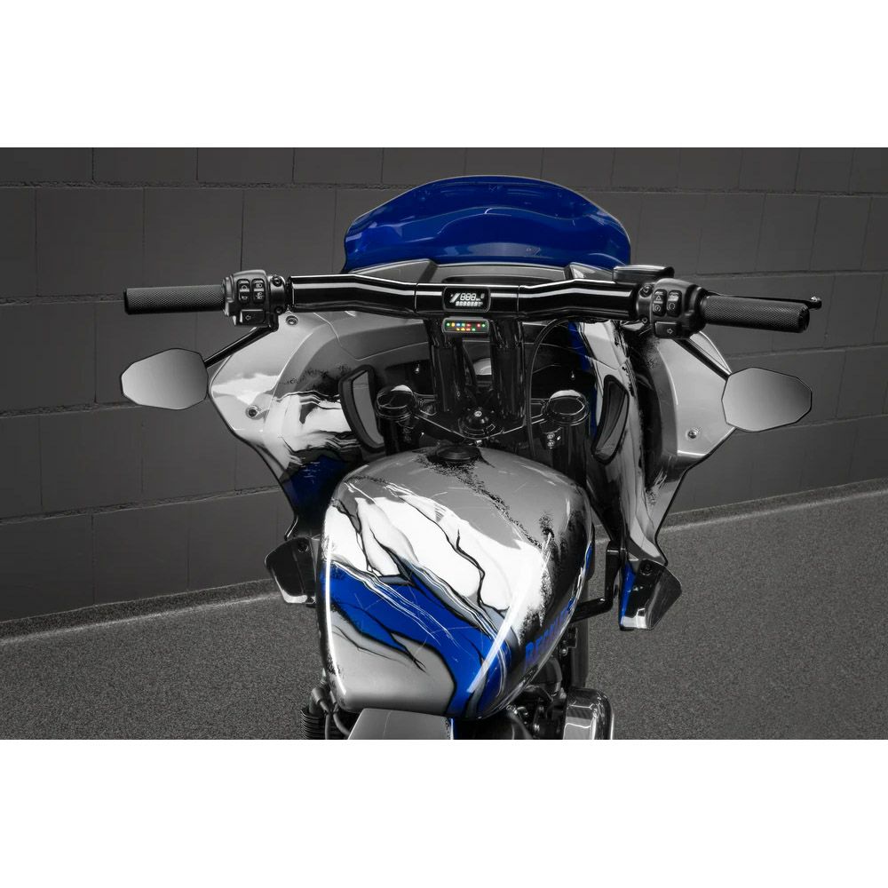 キラーカスタム バックセーバー 2インチ径 プルバックTハンドルバー デジタルメーター用 4インチ (グロスブラック)3