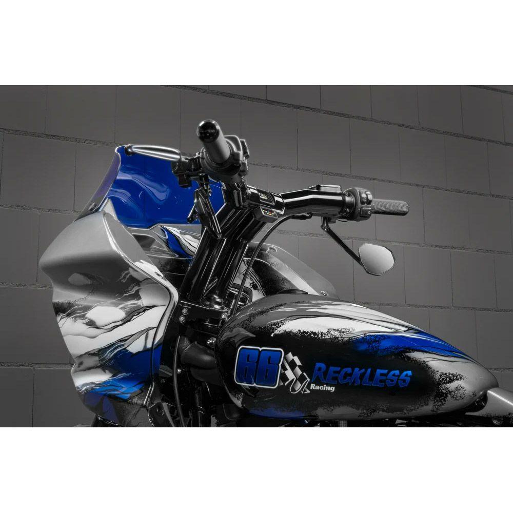 キラーカスタム バックセーバー 2インチ径 プルバックTハンドルバー デジタルメーター用 6インチ (グロスブラック)4