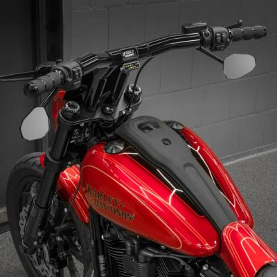 キラーカスタム バックセーバー 2インチ径 プルバックTハンドルバー デジタルメーター用 8インチ (グロスブラック)