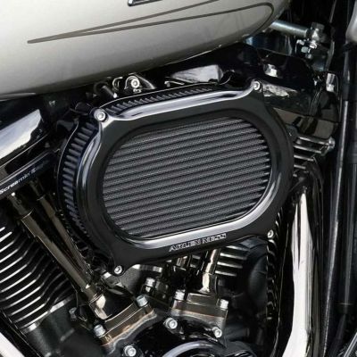 2017以降 M8 ソフテイル、ツーリング ステージ2 オーバルエアクリーナー (ブラック) アレンネス
