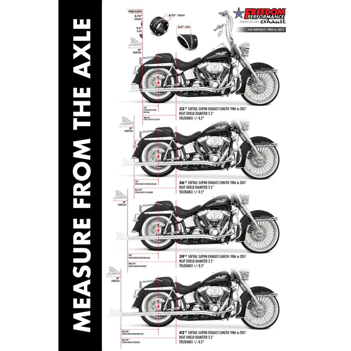 1986～2006 ソフテイル 左右両出し フィッシュテール フルエキゾーストマフラー 42インチ (クローム)2