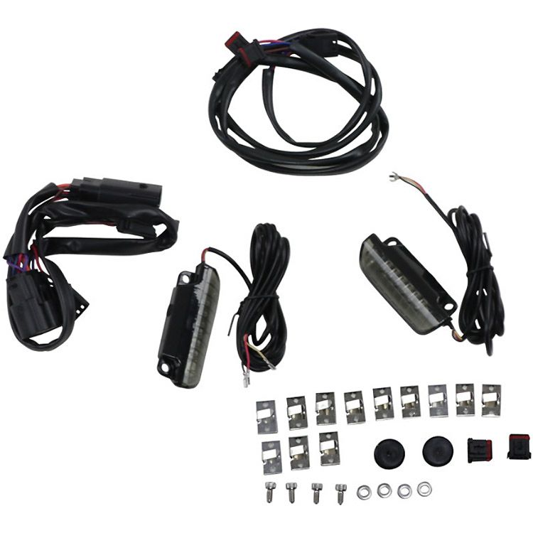 2010～2013 CVOストリートグライド、CVOロードグライド エアウィング・サドルバッグラゲッジレール用 LEDライトバー (スモークレンズ)