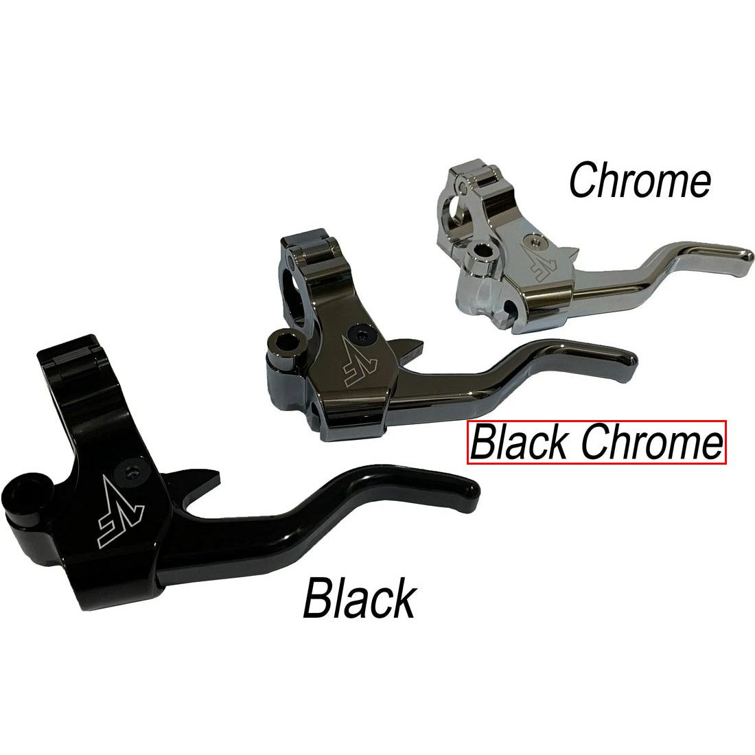 ダイナ、ソフテイル、スポーツスター イージープル・レバーセット (ブラッククローム) ワンフィンガー1