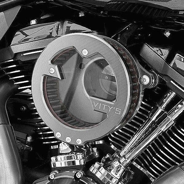 ハーレー ツインカム 電子制御スロットル用 Massive エアクリーナー シルバー Vitys Design（ビティズデザイン）