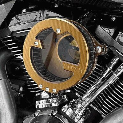 ハーレー ツインカム 電子制御スロットル用 Massive エアクリーナー ゴールド Vitys Design（ビティズデザイン）