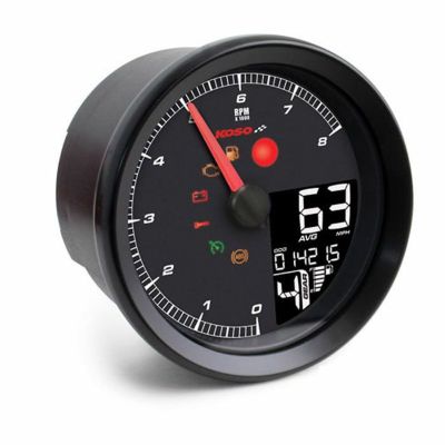 スポーツスター、ダイナ、ソフテイル 95mm径 スピード/タコメーター CAN-Bus用 (ブラック/ブラック) コーソー